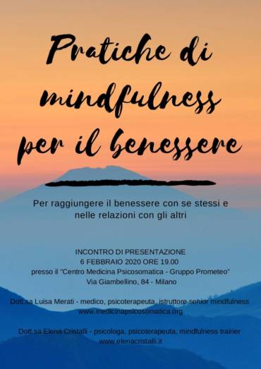 Percorso “Pratiche di mindfulness per il benessere”
